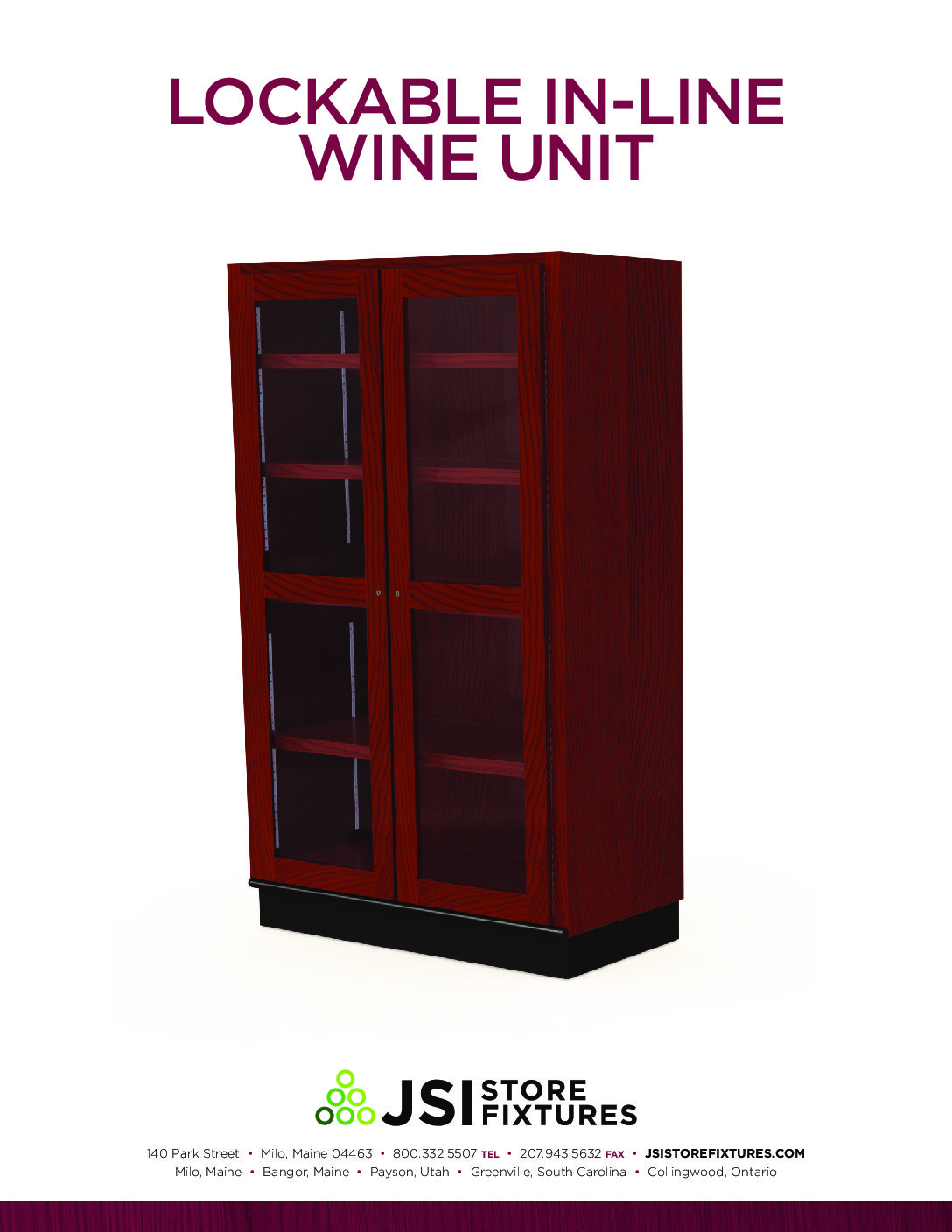 Lockable In-Line Wine Unit Spec Sheet