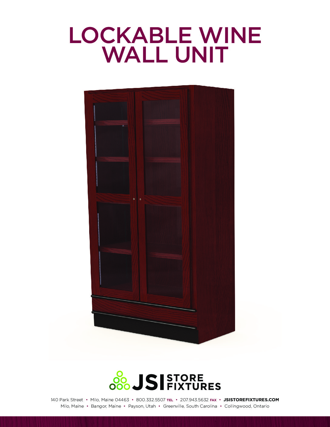 Lockable Wine Wall Unit Spec Sheet