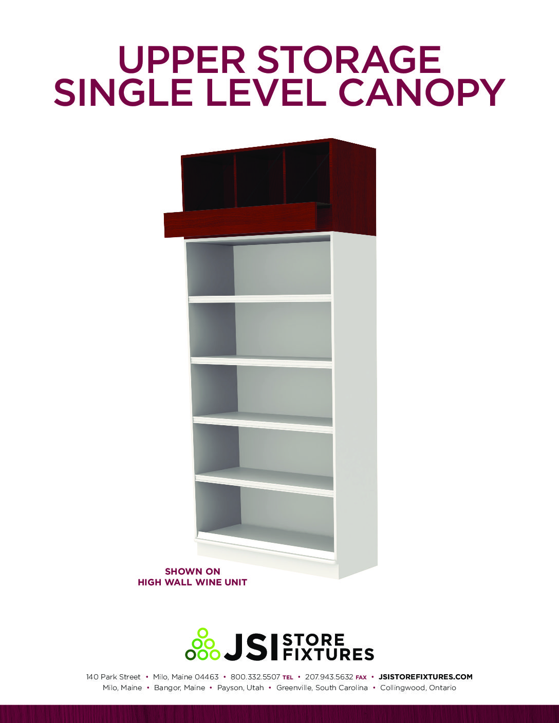 Upper Storage Single Level Canopy Spec Sheet