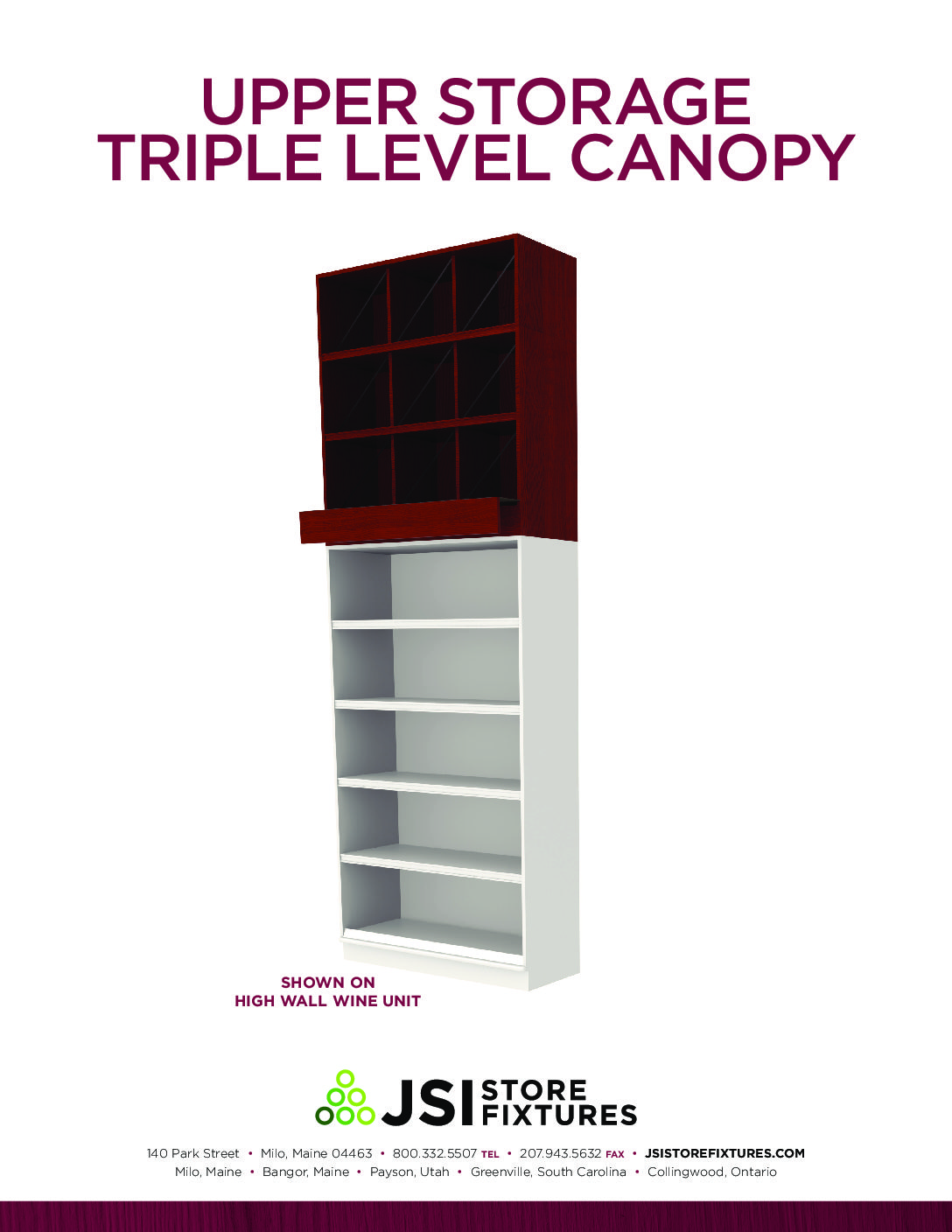 Upper Storage Triple Level Canopy Spec Sheet